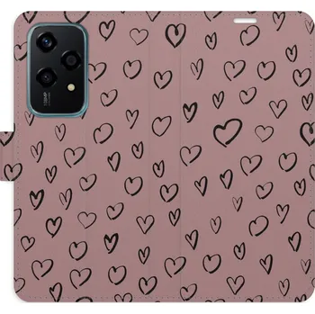 Pouzdro na mobilní telefon Flipové pouzdro iSaprio - Heart Dark 02 - Honor 200 Lite