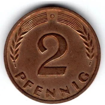 NĚMECKO. 2 Pfennig 1964/D.