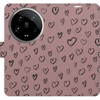 Pouzdro na mobilní telefon Flipové pouzdro iSaprio - Heart Dark 02 - Xiaomi 14 Ultra