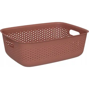 Úložný box ČERVENÝ AŽUROVÝ ÚLOŽNÝ BOX KOŠÍK NA STĚNU 10 L 39x28,7x13 CM