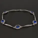 Goldpoint Náramek se safíry bílé zlato Váha: 6.20 g, Délka: 18 cm