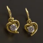 Goldpoint Zlaté dětské náušnice srdce zirkon Váha: 1.20 g