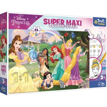 Puzzle TREFL Oboustranné puzzle Veselé princezny SUPER MAXI 24 dílků