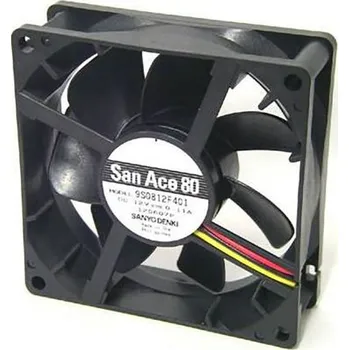 Počítačové chlazení Sanyo DenkiAxiální ventilátor 12 V DC DC, průtok vzduchu: 55.7m³/h 1.32W110mA, 80 x 80 x 25mm