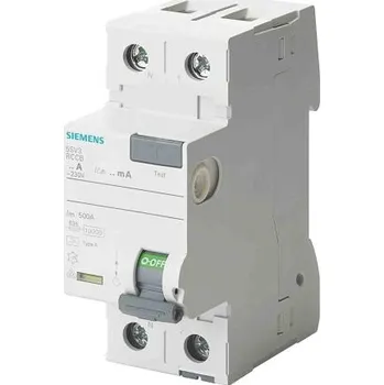Proudový chránič RCCB 2pólový Typ A 16A 30mA Siemens SENTRON 230V ac