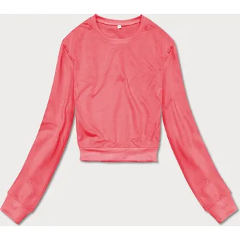 Dámská mikina Tenká krátká dámská tepláková mikina v korálové barvě (8B938-37) odstíny růžové L (40)