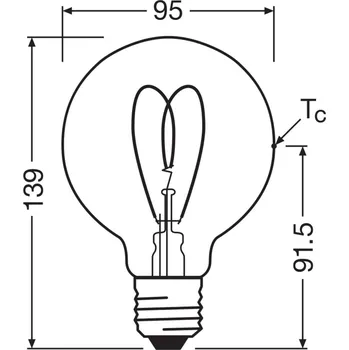 OSRAM LED Vintage G95 E27 8W 922 Heart Filament zlatá tlumená zlaté průhledné