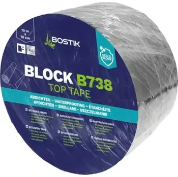 Příslušenství ke karavanu Bitumenová páska Bostik BLOCK B738 TOP TAPE 7,5 CM x 10 M stříbrné barvy