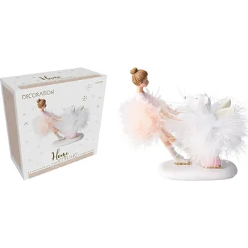 Vánoční dekorace Lední medvěd s andělem 14 cm 524532