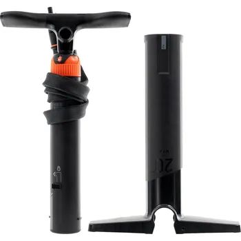 Pumpička na míč DECATHLON Vysokotlaká dvojčinná ruční pumpa Compact na paddleboard a kajak 0–20 PSI ČERNÁ