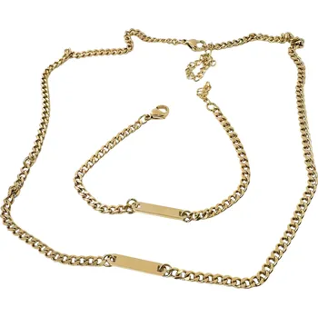 Souprava šperků Sada náhrdelník a náramek z pancířového řetízku pozlacená Délka 45 cm + 5 cm