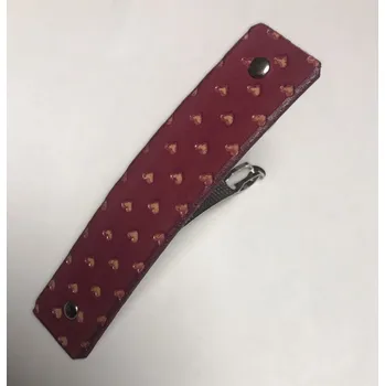 Kožená spona do vlasů - malá srdíčka (MOŽNOST VÍCE BAREVNÝCH VARIANT / Leather hair clip – small hearts)