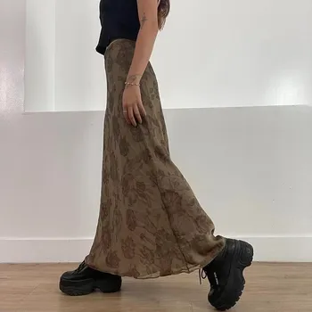 Dámská sukně Podzimní dámská vintage sukně s květinovým vzorem (sklad) Velikost: L