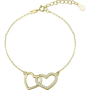 Náramek LUNICA Stříbrný náramek zlaté SPOJENÍ SRDCÍ 0067 Ag 925; ≤2,5 g.