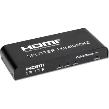 Video kabel Aktivní HDMI splitter 1x2 4K/60 Hz QOLTEC
