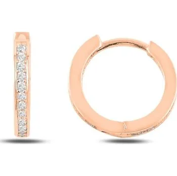 Náušnice Stříbrné kroužky se zirkony ROSE GOLD Ag 925; ≤2,2 g.