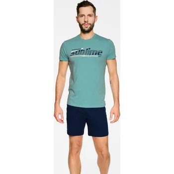 Pánské pyžamo Pyžamo Noward 39732-06X Zelená a tmavě modrá - Henderson XXL