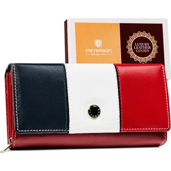 Peněženka Velká peněženka z přírodní kůže se zapínáním na patent Barva: červená || bílá || námořnictvo