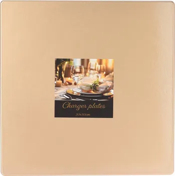 Vánoční dekorace Podložka na stolování, čtverec 30x30 cm, zlatá barva 524526