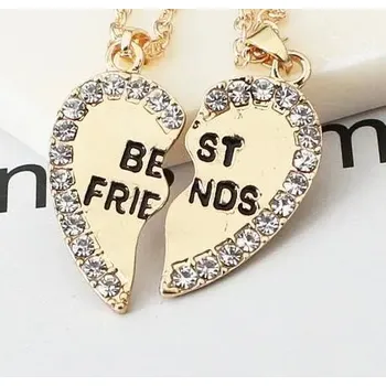 Šperk Řetízek s přívěskem | řetízek Best friends, set 2 ks - Zlatý