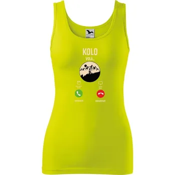 Dámské oblečení DOBRÝ TRIKO Dámské tílko s potiskem Kolo volá Velikost: XL, Barva: Limetková