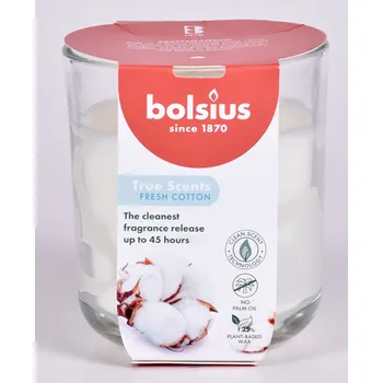 Svíčka Svíčka ve skle TRUE SCENTS BAVLNA vonná d9x10cm