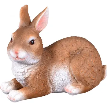 Zahradní dekorace Zajíc ležící polyresinový 9x17x13cm