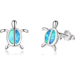 Stříbrné náušnice OPÁLOVÁ ŽELVA Ag 925; ≤0,8 g.