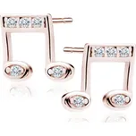 LUNICA Stříbrné náušnice RŮŽOVÉ NOTY 0126 Ag 925; ≤0,9 g.