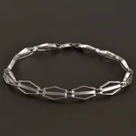 Goldpoint Náramek z bílého zlata v kombinaci lesku a matu Váha: 6.50 g, Délka: 19 cm