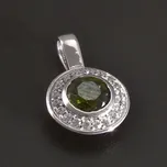 Goldpoint Kulatý přívěs s olivínem bílé zlato Váha: 1.37 g