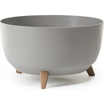 Květináč Květináč LAMELA Květináč ROMA ECO WOOD, průměr 47cm, mísa na nožkách, šedá
