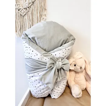 Zavinovačka Nadýchaná zavinovačka á la péřová - šedá s puntíky