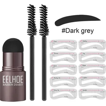 Sada šablon na obočí s voděodolným razítkem - Tmavě šedá