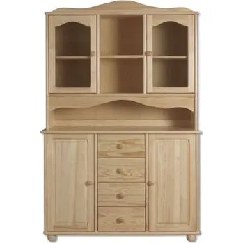 Knihovna Dřevěný stylový kredenc KIK 103 borovice masiv Odstíny: Přírodní lakovaná