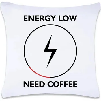 Dekorativní polštářek DOBRÝ TRIKO Polštář s potiskem 40 x 40 cm Need coffee Oboustranný tisk: NE