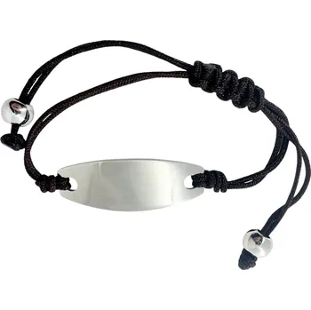 Náramek Šňůrkový náramek s oválem Černá.