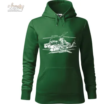 Dámská mikina Mikina - Vrtulník AH-1Z Viper Barva: Lahvově zelená (06), Velikost: XXL, Střih: Dámské