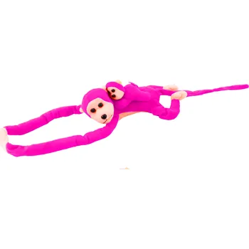 plyšák LEAN Toys Opice s mláďátkem 90 cm, tmavě růžová