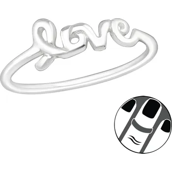 Prsten Stříbrný midi prsten LOVE Ag 925; ≤0,6 g.