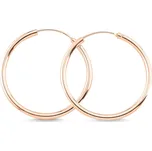 Stříbrné kroužkouvé náušnice 2 cm ROSE GOLD Ag 925; ≤1 g.