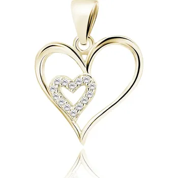 Přívěsek Stříbrný přívěsek DVĚ ZLATÁ SRDÍČKA Ag 925; ≤0,8 g.