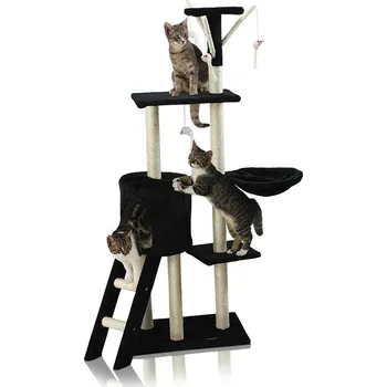 Hawaj Škrabadlo pro kočky 138 cm černá + DOPRAVA ZDARMA