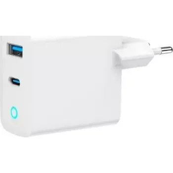 nabíječka do sítě USB‑A/USB‑C 65 W GaN s LED, PD a QC 3.0, bílá