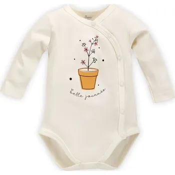 Kojenecký body PINOKIO Tres Bien Zavinovací body s dlouhým rukávem Ecru Velikost (od výrobce): 56