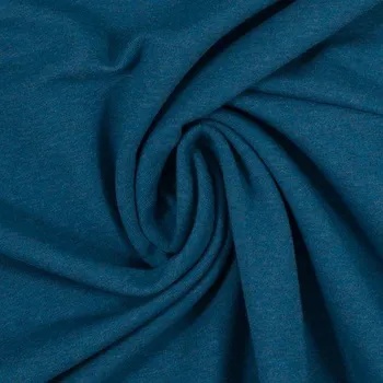 Bavlněný úplet TMAVÝ PETROLEJ MELÍR 1748 (E) (Kvalitní úplet z Německa)