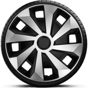 Středová krytka kola Kryty kol 16" VOLVANO VAN (pro dodávky) SILVER BLACK - sada 4ks