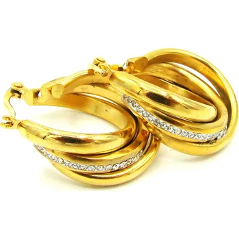 Náušnice Steel Jewelry Náušnice VISACÍ GOLD Chirurgická ocel NS240250 dárkové balení zdarma