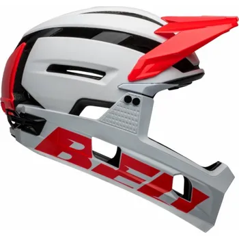 Cyklistická přilba Bell SUPER AIR R celoobličejová přilba Velikost přilby: L(59-63 cm), Matná Gloss White Infrared