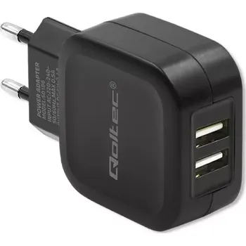 Síťová nabíječka Qoltec 17W 2xUSB